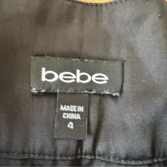 Bebe 4 Mini Skirt Whimsigoth Y2K Black Silk Accent Tassels Strips - Picture 8 of 8